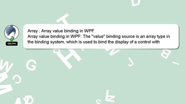 Array : Array value binding in WPF смотреть онлайн