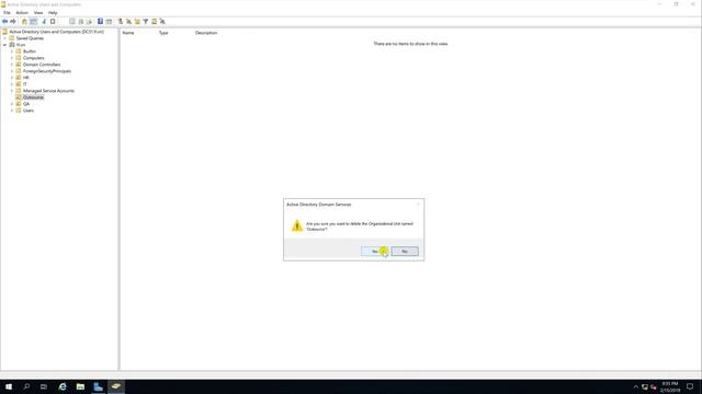 Delete an Organizational Unit in Windows Server 2019 смотреть онлайн