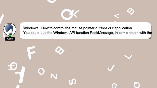 Windows : How to control the mouse pointer outside our application смотреть онлайн
