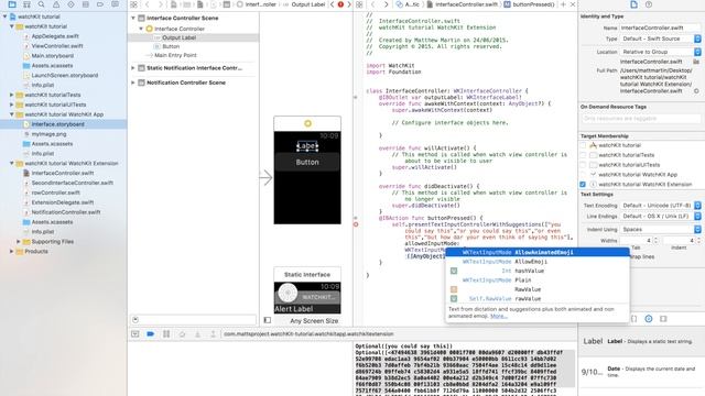 WatchOS 2 tutorial 17: Text Input смотреть онлайн