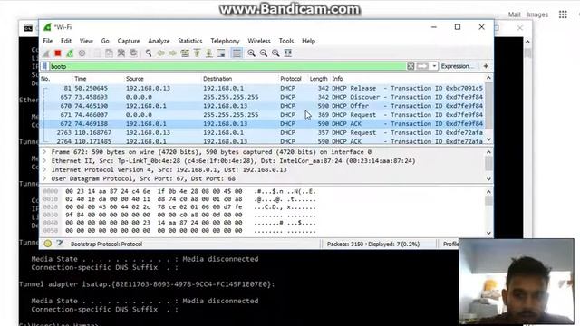 DHCP , DNS , HTTP packets sniffing using wireshark смотреть онлайн