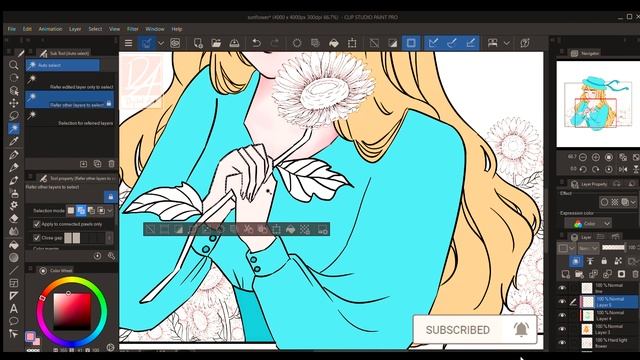 Drawing Girl in Flowers Using Clip Studio Paint and Bamboo CTH-470 | Digital Art смотреть онлайн