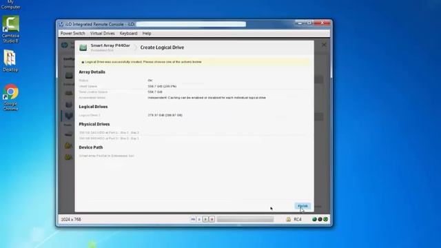 Raid Configuration on HP G9 server смотреть онлайн