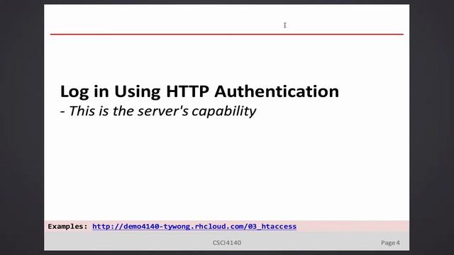 CSCI 4140, 2016-02-01, HTTP Authentication - Basic смотреть онлайн