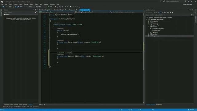 Easiest way in Switching Forms | C# Windows Forms Application смотреть онлайн