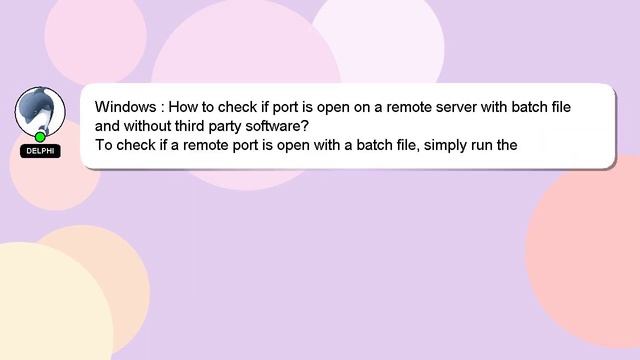Windows : How to check if port is open on a remote server with batch file and without third party s смотреть онлайн