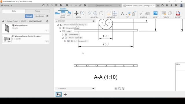 How to create 2D drawing for Windows frame Guide - Fusion 360 смотреть онлайн