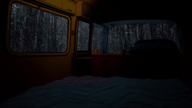 Listening To The Rain And Cold Air by The Window, Relieve Stress and Fatigue | Sleep in Camping Car смотреть онлайн
