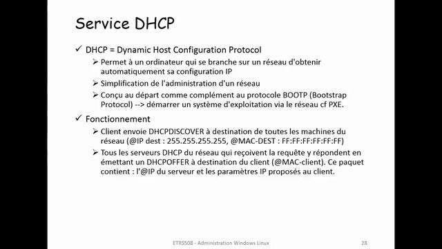 ETRS508 Vidéo 22 Service DHCP смотреть онлайн