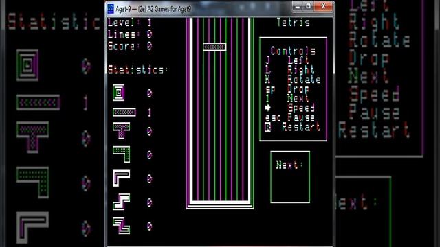 Tetris - Agat 9 - emulador Agat 1.26.1 - probado Windows 7 x64 смотреть онлайн