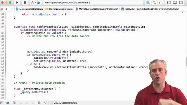 Deleting a MovieQuote from our iOS client app смотреть онлайн
