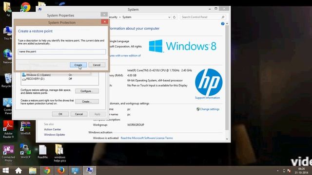 How to create restore point in windows 8 смотреть онлайн