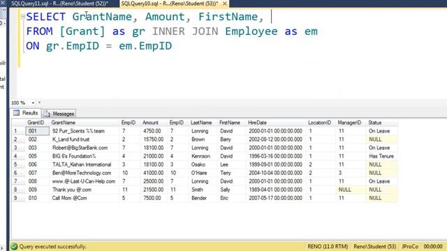 SQL 2012 Three Table Query Lab 2.2 смотреть онлайн