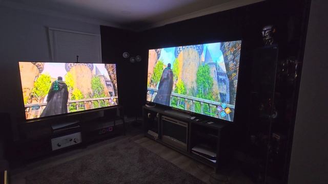 Sony A95k vs LG G2 side by side. settings in game mode and more. смотреть онлайн