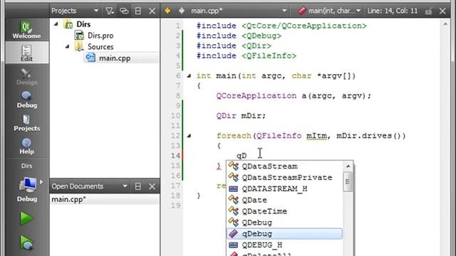 C++ Qt 11 QDir смотреть онлайн