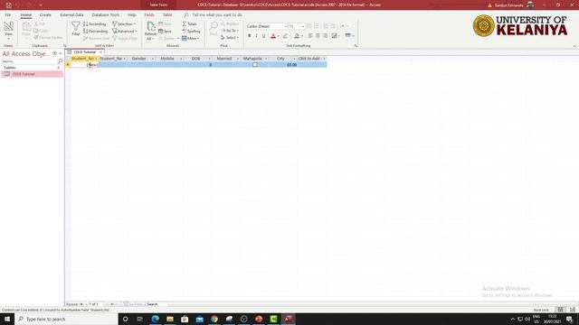 CDCE COMP e 1014 Microsoft Access 365 Tables смотреть онлайн