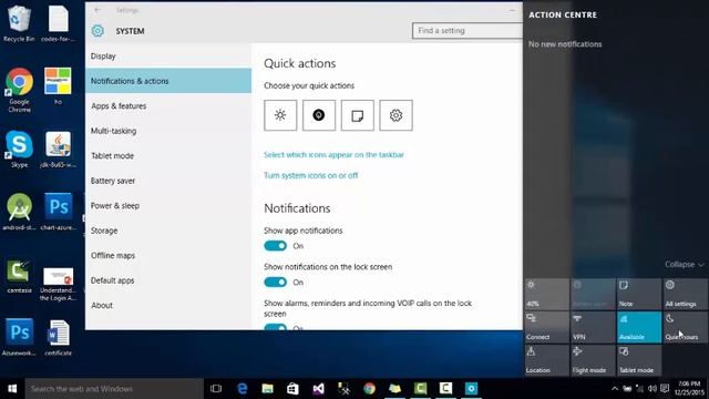 4 Introducing Action Center, Settings and Control Panel in windows 10 essential course in Urdu and смотреть онлайн