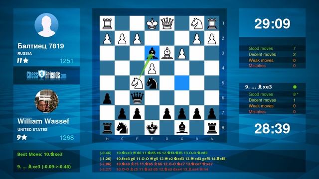 Chess Game Analysis: Балтиец 7819 - William Wassef : 0-1 (By ChessFriends.com) смотреть онлайн