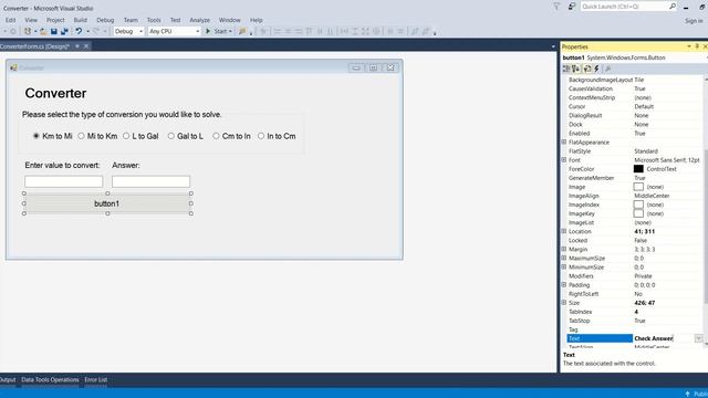 C# Windows Form Application to convert kilometers to miles, miles to kilometers, liters to gallons. смотреть онлайн