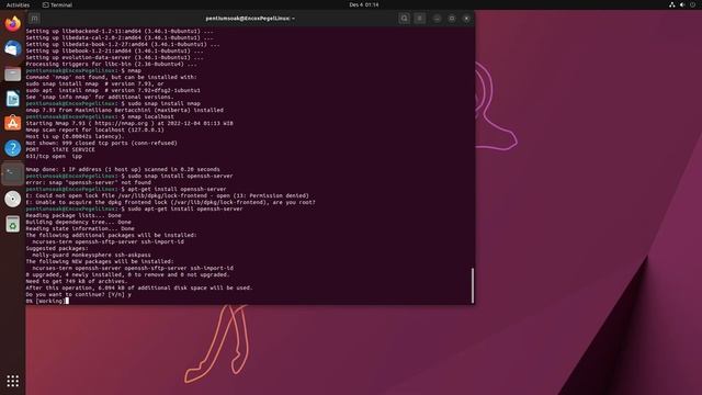 Doing update, upgrade, install openssh-server and Google Chrome on Ubuntu 22.10 смотреть онлайн