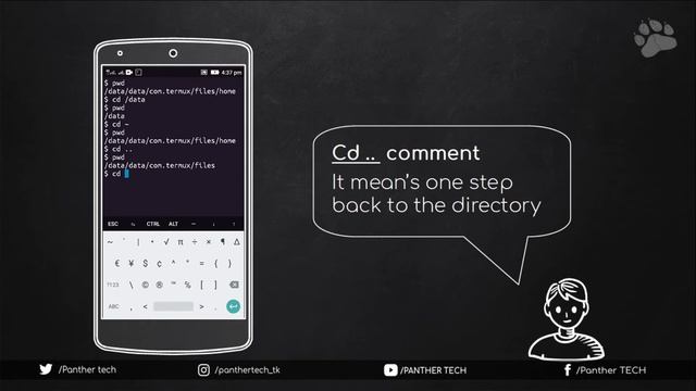 File navigation comments| Learn Linux comments using android -02|PANTHER TECH смотреть онлайн
