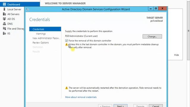 How to remove Active Directory Domain from Windows Server 2012 смотреть онлайн