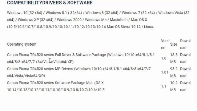 Download PIXMA TR4520 Drivers смотреть онлайн