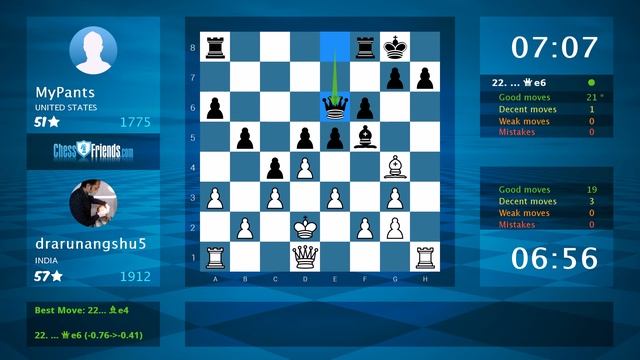 Chess Game Analysis: drarunangshu5 - MyPants : 1-0 (By ChessFriends.com) смотреть онлайн