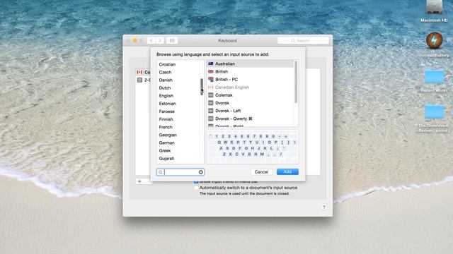 Changing & adding languages (Keyboard Input) on Mac OS X смотреть онлайн