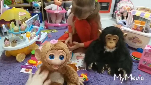 Играю и узнаю способности новой Интерактивные игрушки FurReal Friends обезьянки разговаривают видео