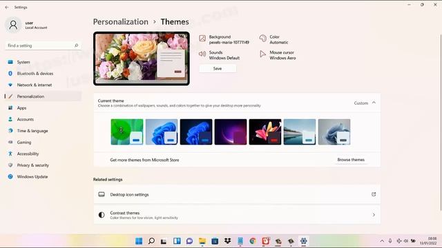 Windows 11 Home : How to Change theme смотреть онлайн
