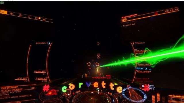 Elite Dangerous Combat zone In the corvette смотреть онлайн