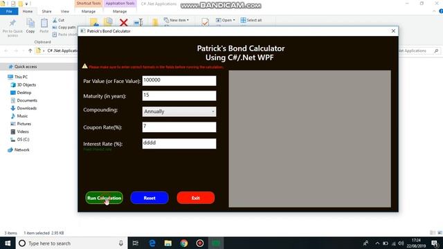 Demo Video. Bond Calculator Application using C#/.Net (WPF). смотреть онлайн
