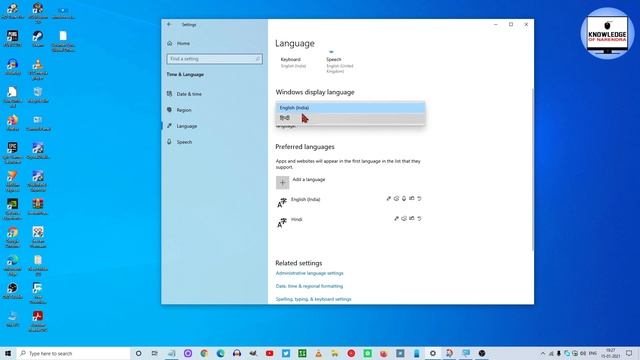 How to Windows 10 system language change English to Hindi | Windows 10 Display language change | смотреть онлайн