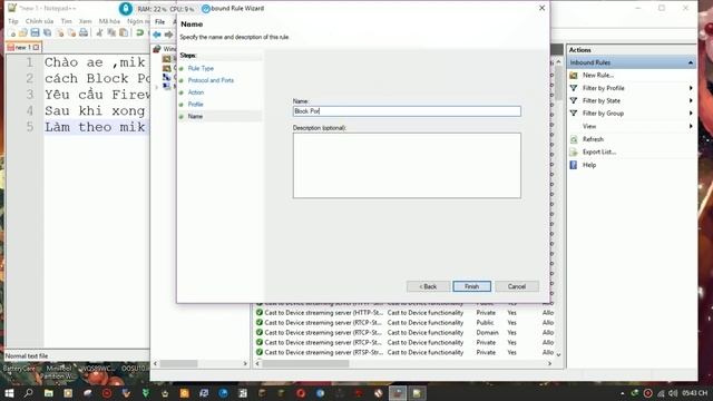 [ MineVN ] Cách Block Port with Windows Firewall with Advanced Security смотреть онлайн