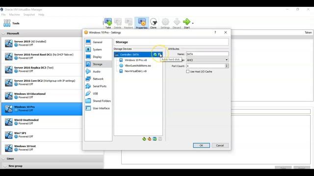 Adding a hard drive in Windows 10 Using VirtualBox смотреть онлайн