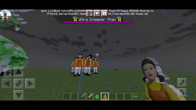 ULTRA CREEPER TITAN vs SQUID GAME DOLL in Minecraft PE смотреть онлайн