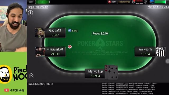 PÓKER STARS ♠️ Texas Holdem TORNEO $1 DÓLAR 45 jugadores (MESA FINAL) смотреть онлайн
