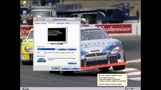 Mark Martin Nascar Windows XP theme смотреть онлайн
