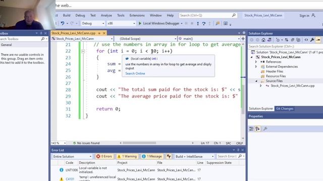 7 Stock Price Average Arrays C++ смотреть онлайн
