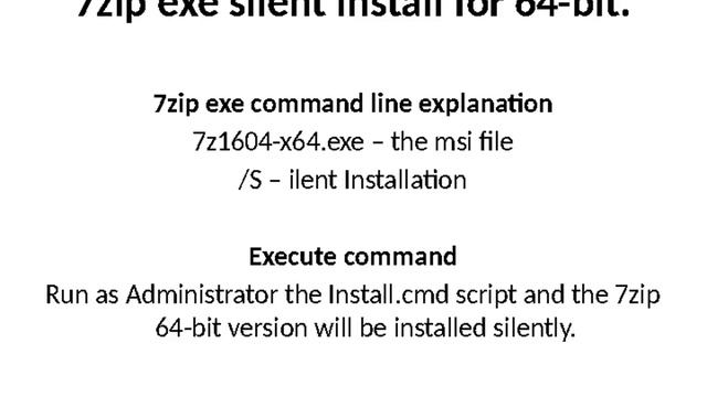 7zip Silent Install смотреть онлайн