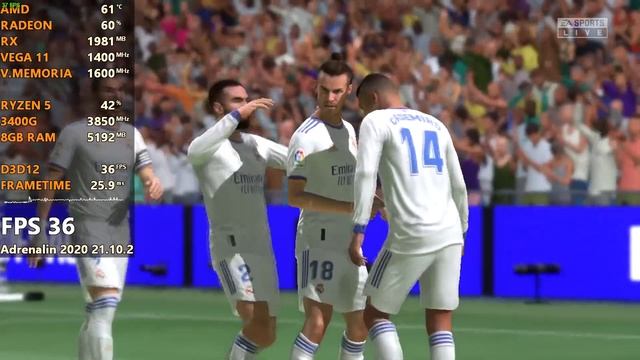 Fifa 22 | Ryzen 5 3400G | Gráficos Vega 11 | 8GB Single | 16GB Dual 3200 MHz смотреть онлайн