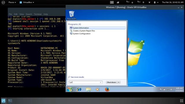 How to Hack Windows 7 with Powershell hta_server in Linux смотреть онлайн