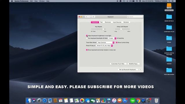 HOW TO ENABLE OR DISABLE ADJUST KEYBOARD BRIGHTNESS IN LOW LIGHT IN MAC OS MOJAVE смотреть онлайн