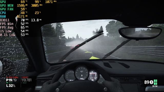 Project CARS 11.2 1080p High Ryzen 3600 GTX 780 W7 aa=msaa,w=rain,time=1200,op cars=18 смотреть онлайн