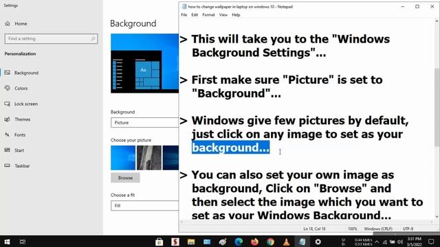 How to Change Windows 10 Wallpaper Laptop 2022 | Change Desktop Background | Simple & Quick смотреть онлайн