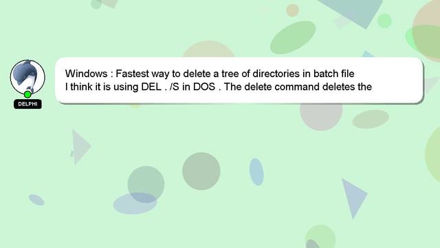 Windows : Fastest way to delete a tree of directories in batch file смотреть онлайн