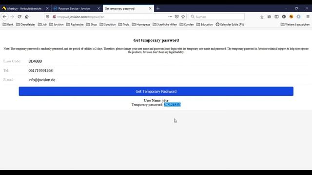 [ANLEITUNG VMS6100] IP-Kamera Passwort Reset (lokal) смотреть онлайн