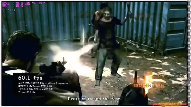 Resident Evil 5 - Variable BENCHMARK (NVIDIA GeForce GTX 750, AMD FX-8320E) смотреть онлайн