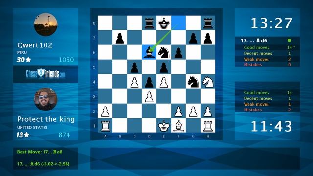 Chess Game Analysis: Protect the king - Qwert102 : 1-0 (By ChessFriends.com) смотреть онлайн